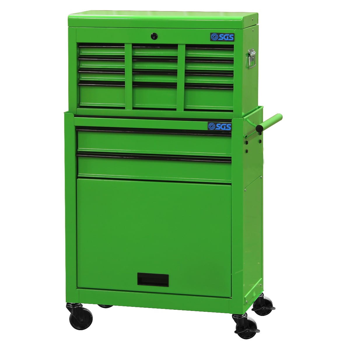 SGS Mechanics 8 Drawer Tool Box Chest & Roller Cabinet | Green